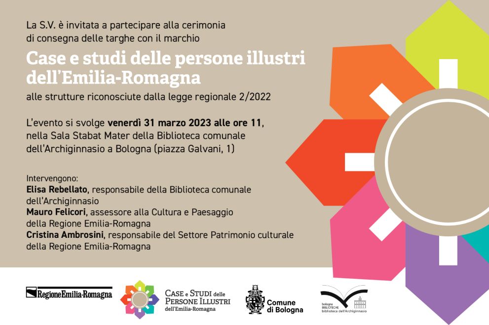 Assegnazione del marchio "Case e Studi delle Persone Illustri dell'Emilia-Romagna"