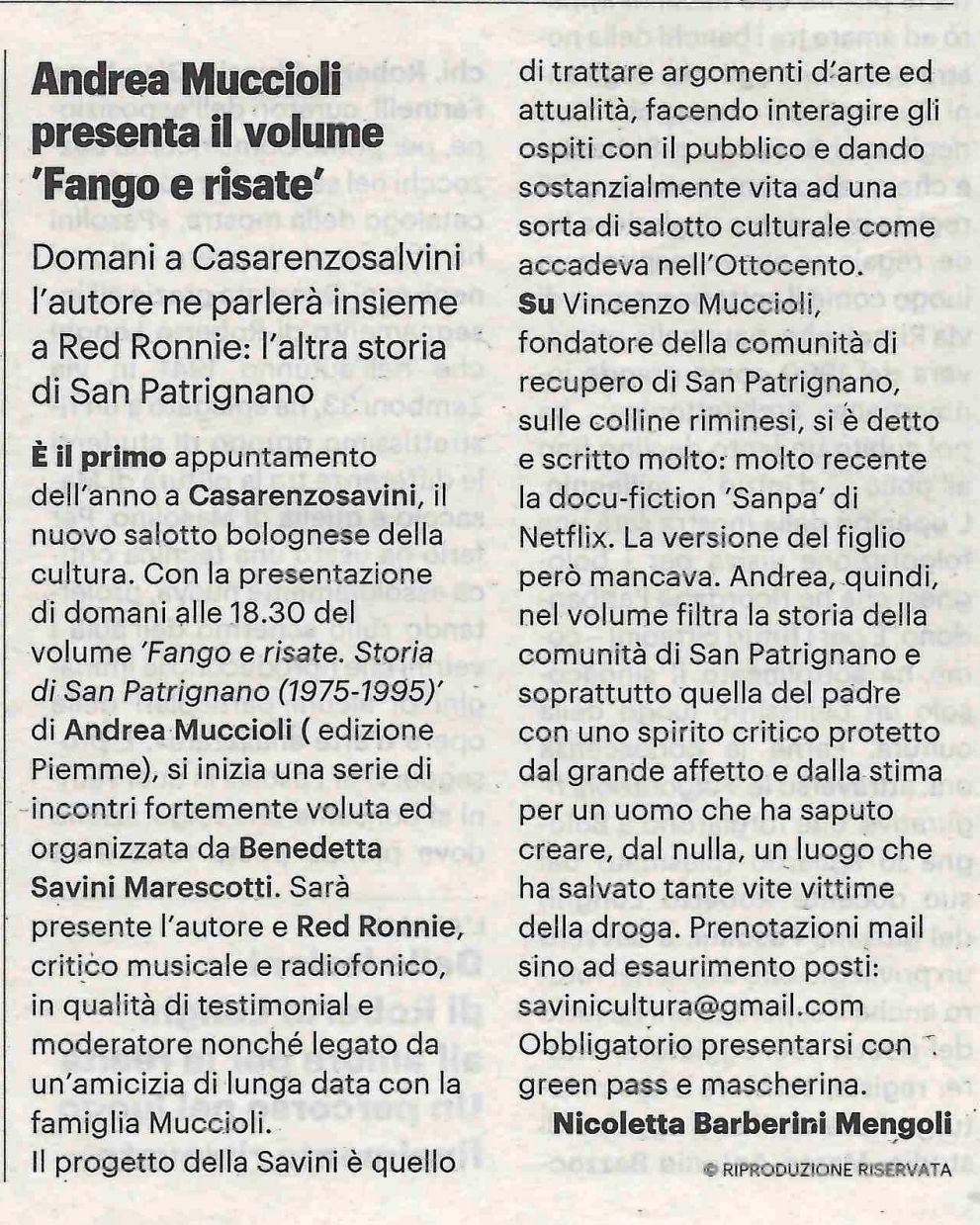Andrea Muccioli presenta il volume: 'Fango e risate'